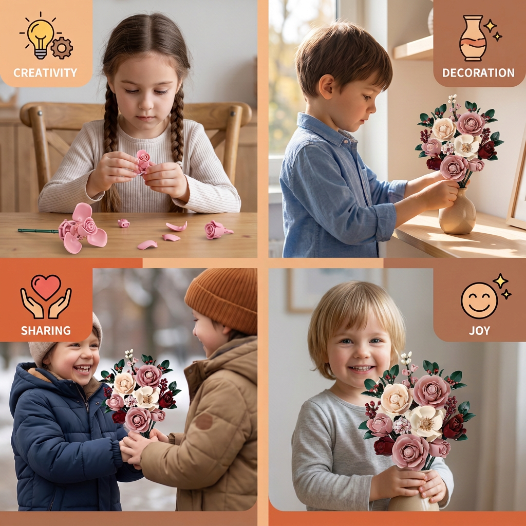 Flower Building Block Bouquet Set