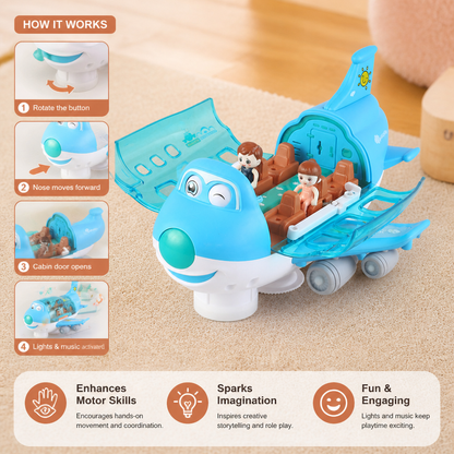 Driving Toy Airplane with Lights and Music