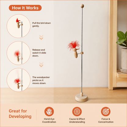 Wooden Woodpecker Learning Toy for Kids