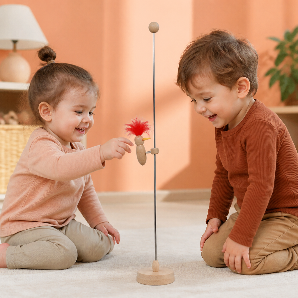 Wooden Woodpecker Learning Toy for Kids