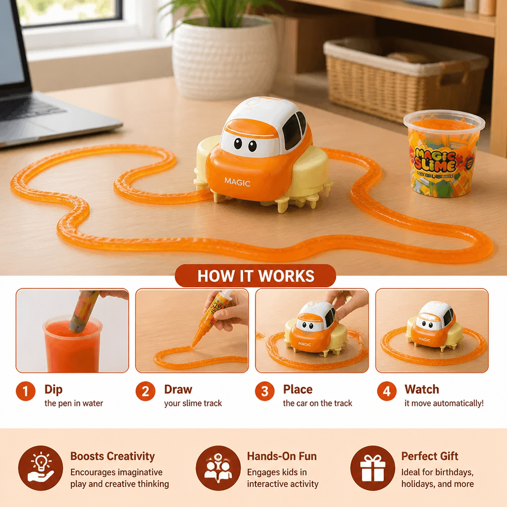 Magic Slime Race Track Set – DIY Electric Car Adventure