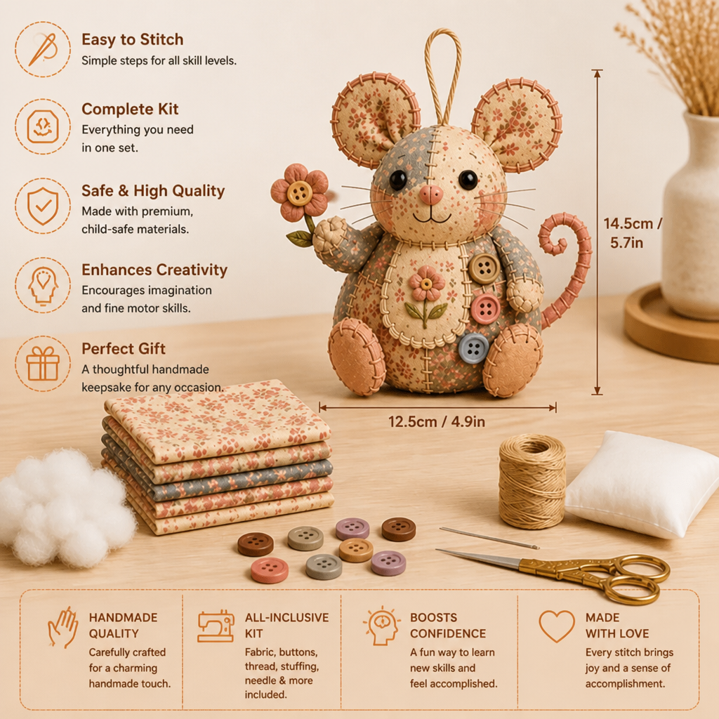 DIY Animal Sewing Kit – Handmade Fabric Ornament Craft Set