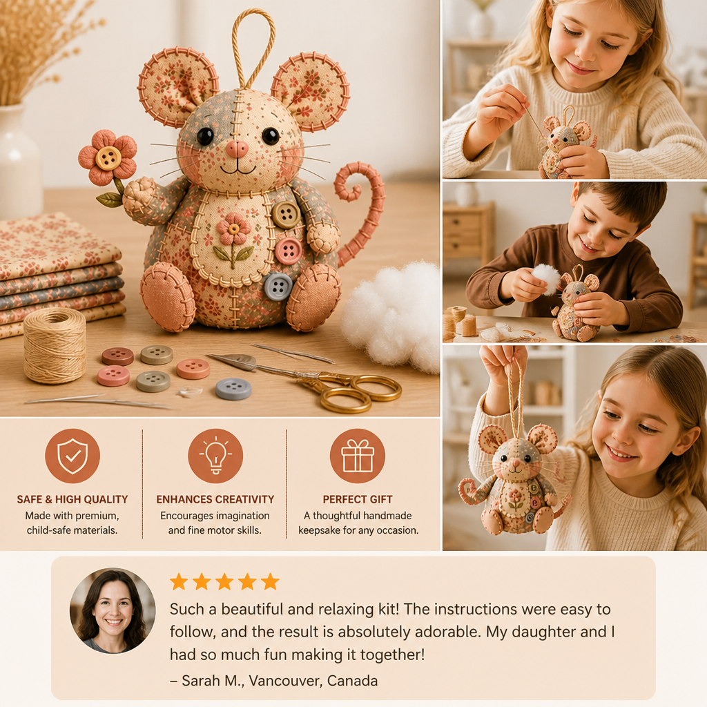 DIY Animal Sewing Kit – Handmade Fabric Ornament Craft Set