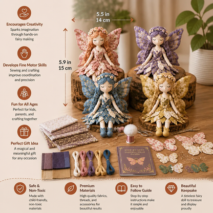 Fairy DIY Sewing Kit for Kids – Make Enchanting Fairy Dolls with Fabric, Accessories & Instructions