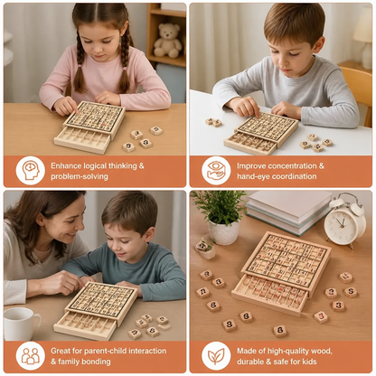 Wooden Sudoku Puzzle Board – Educational Logic & Math Game