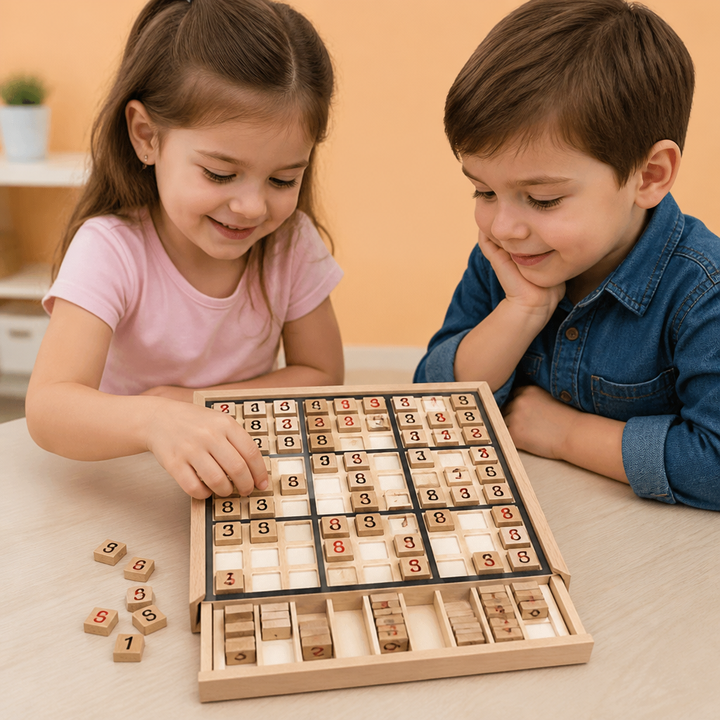 Wooden Sudoku Puzzle Board – Educational Logic & Math Game