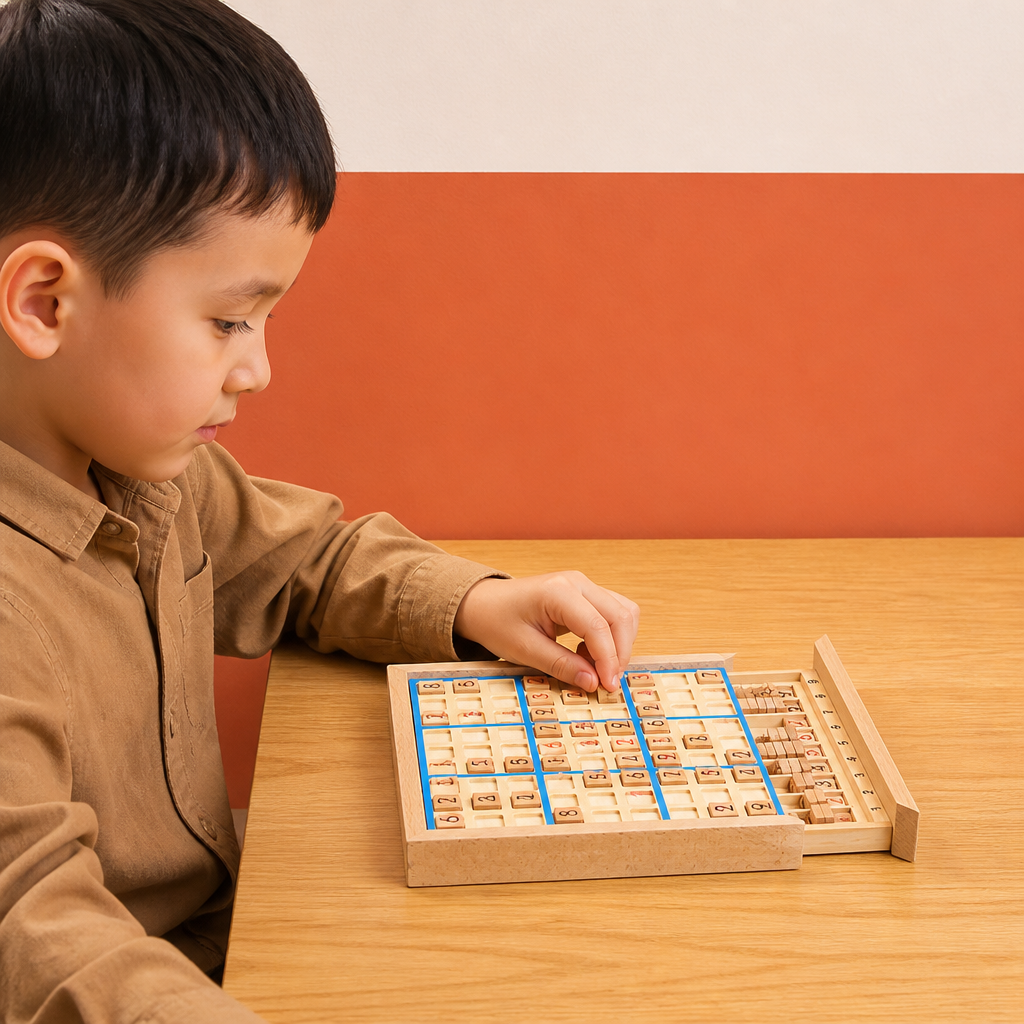 Wooden Sudoku Puzzle Board – Educational Logic & Math Game