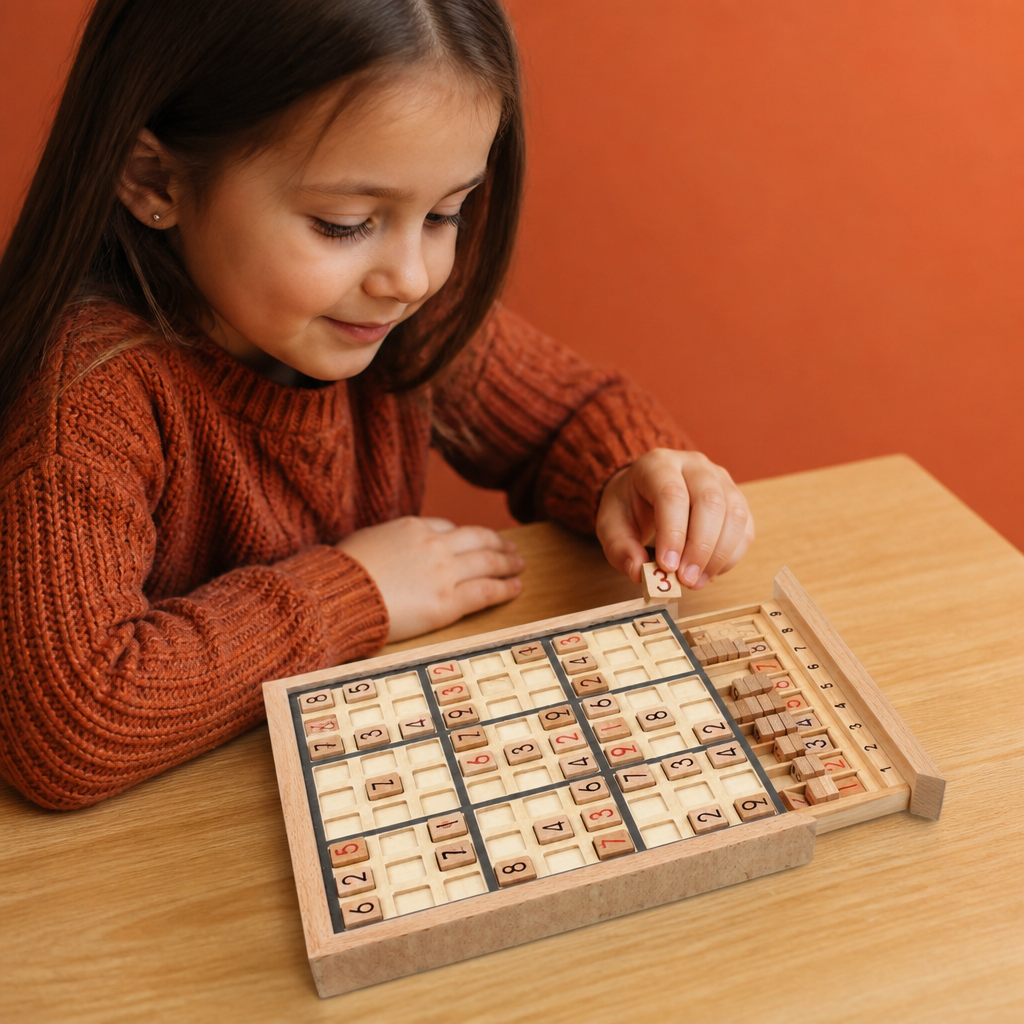 Wooden Sudoku Puzzle Board – Educational Logic & Math Game