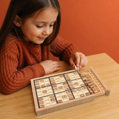 Wooden Sudoku Puzzle Board – Educational Logic & Math Game
