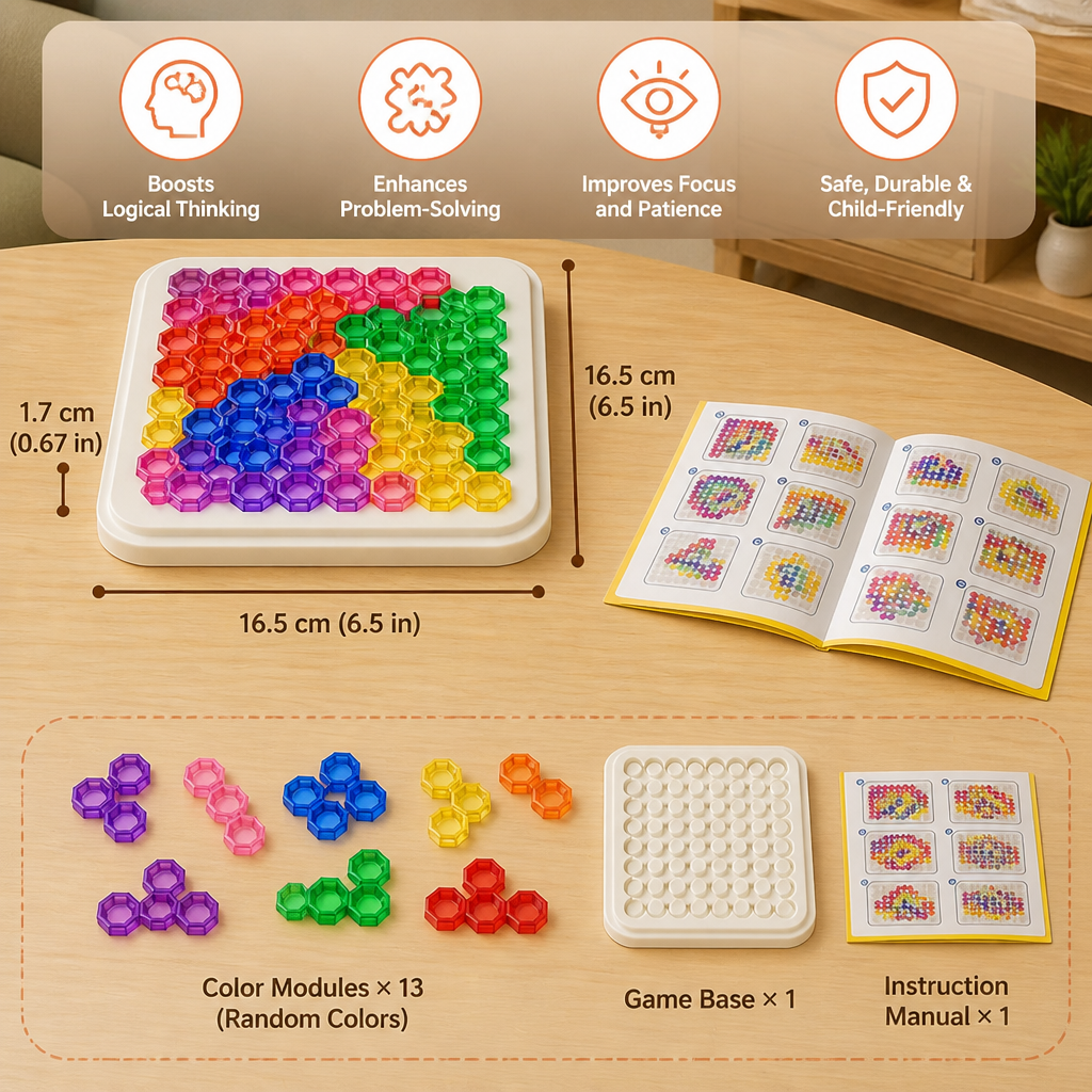 Rainbow Bead Puzzle Board – Logic & Problem-Solving Game