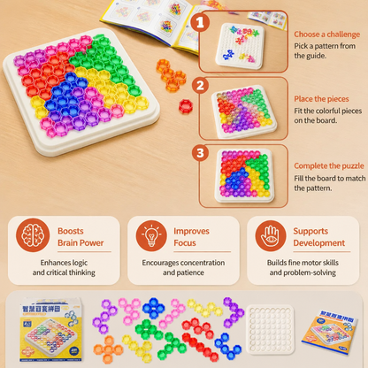 Rainbow Bead Puzzle Board – Logic & Problem-Solving Game