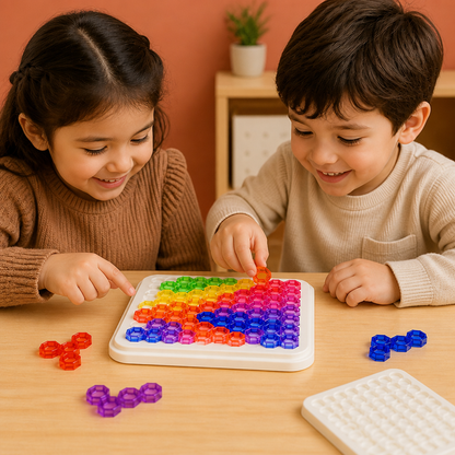 Rainbow Bead Puzzle Board – Logic & Problem-Solving Game