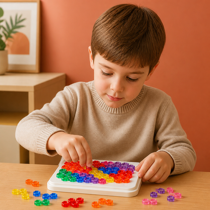 Rainbow Bead Puzzle Board – Logic & Problem-Solving Game