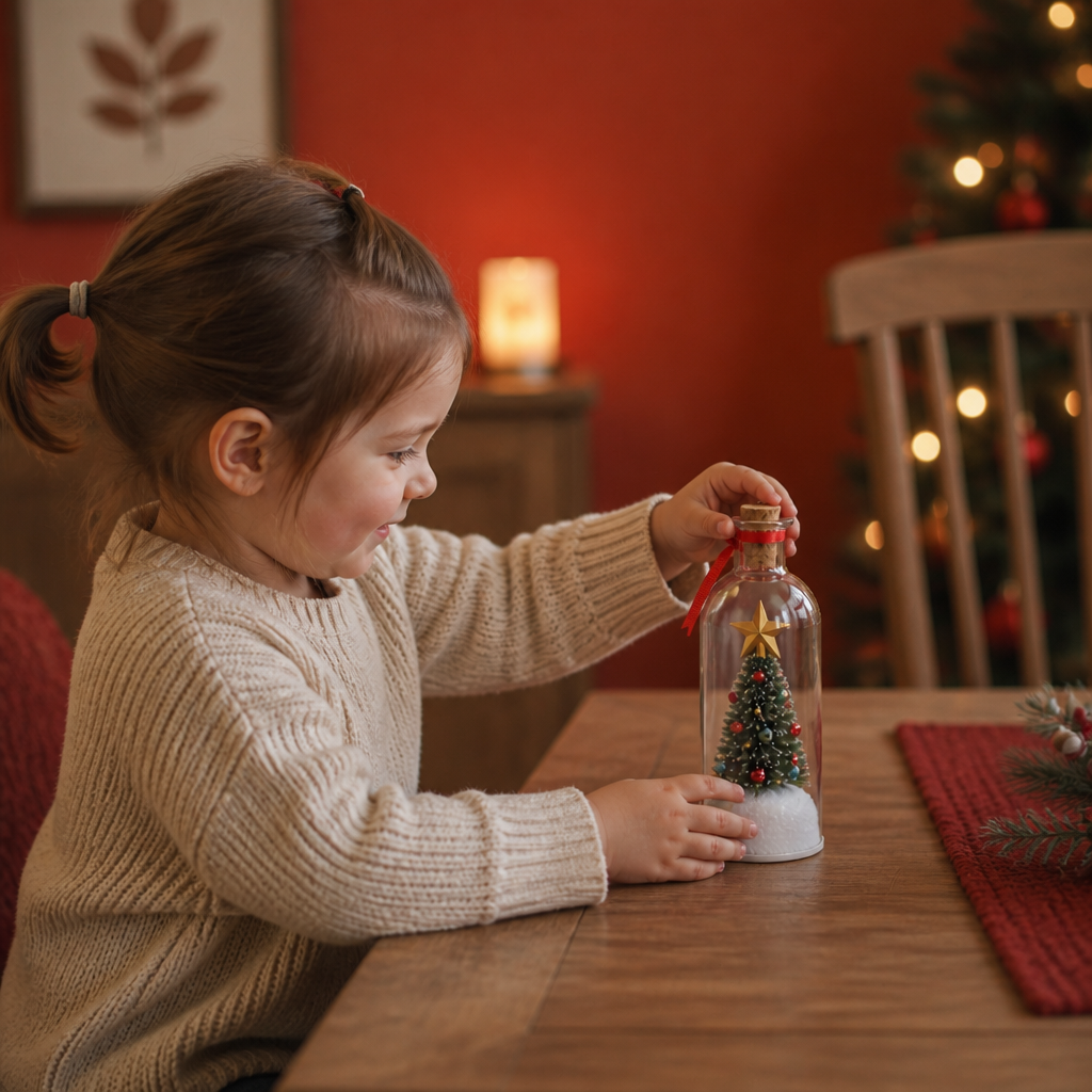 Recordable Christmas Message-in-a-Bottle Ornament with Voice Playback