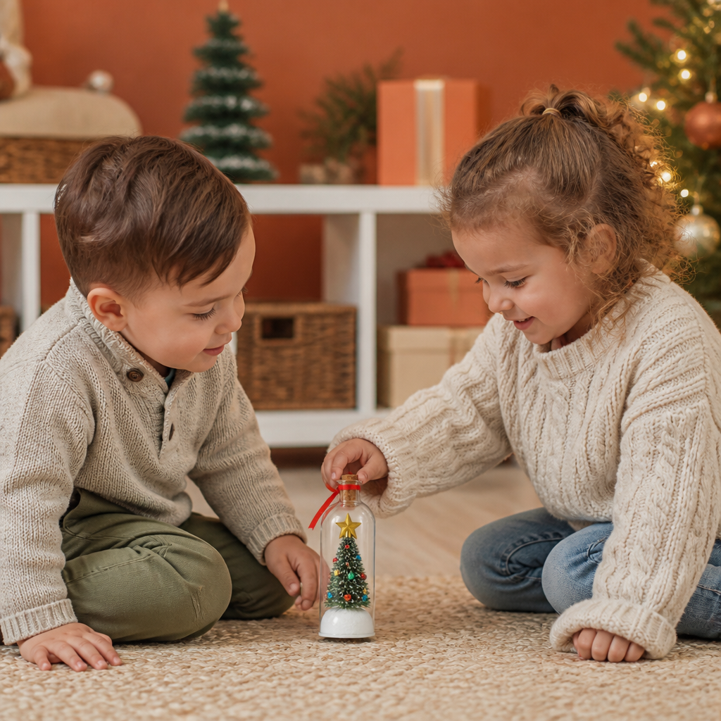 Recordable Christmas Message-in-a-Bottle Ornament with Voice Playback