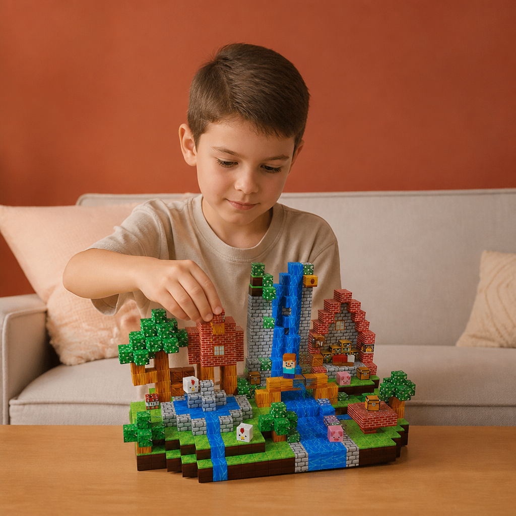 100-Piece Magnetic Building Cube Set – Montessori STEM Construction Toy for Kids