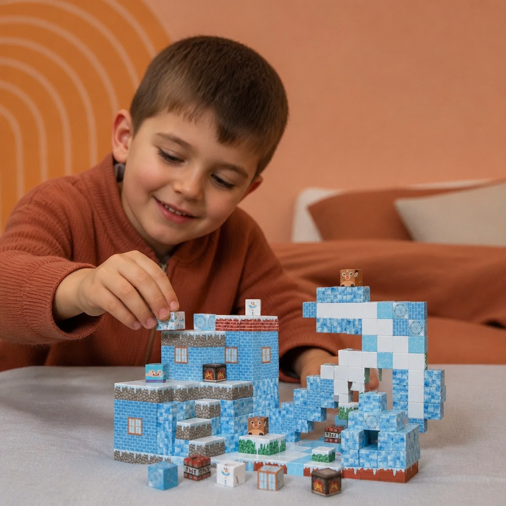 100-Piece Magnetic Building Cube Set – Montessori STEM Construction Toy for Kids