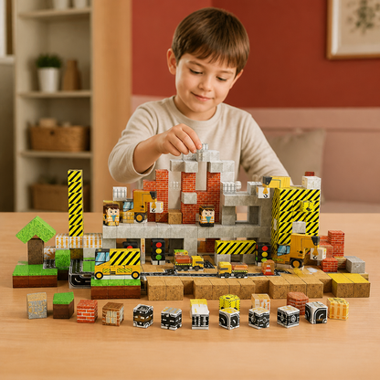 100-Piece Magnetic Building Cube Set – Montessori STEM Construction Toy for Kids
