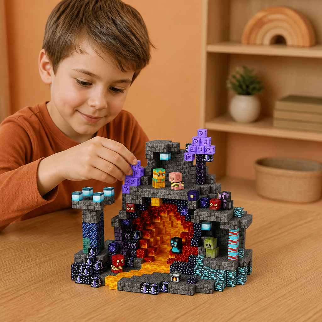 100-Piece Magnetic Building Cube Set – Montessori STEM Construction Toy for Kids