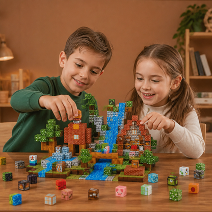 100-Piece Magnetic Building Cube Set – Montessori STEM Construction Toy for Kids