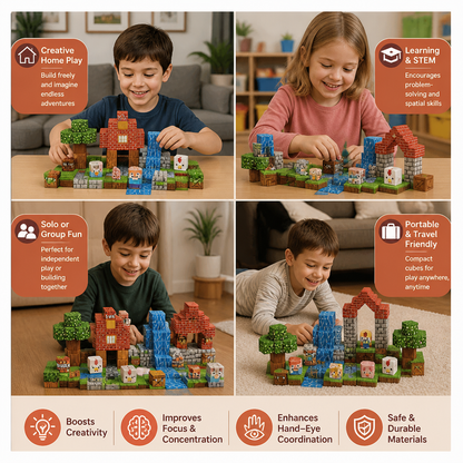 100-Piece Magnetic Building Cube Set – Montessori STEM Construction Toy for Kids