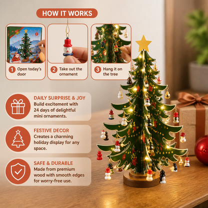 24-Day Mini Christmas Tree Ornament Advent Calendar for Kids