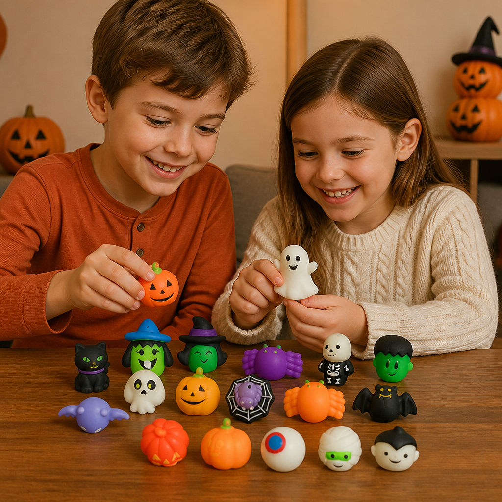 Washable & Reusable Halloween Squishy Toy Set for Party Favors and Trick-or-Treating