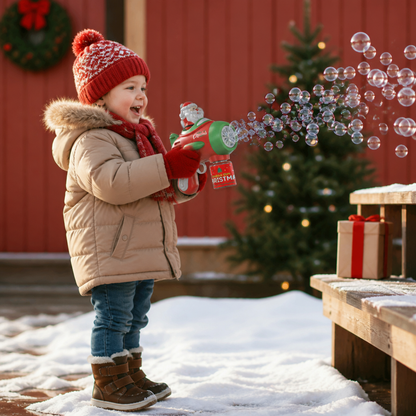 Electric Christmas Bubble Gun with Lights & Sounds for Kids