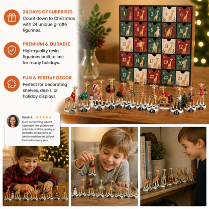 24-Day Christmas Giraffe Figurine Advent Calendar