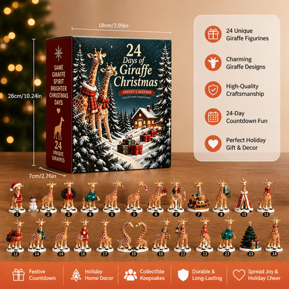 24-Day Christmas Giraffe Figurine Advent Calendar