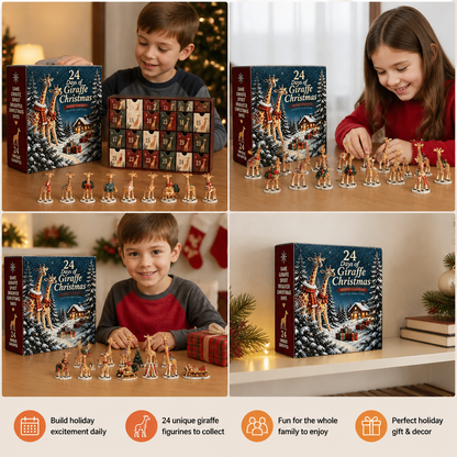 24-Day Christmas Giraffe Figurine Advent Calendar