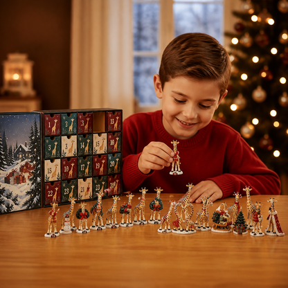 24-Day Christmas Giraffe Figurine Advent Calendar