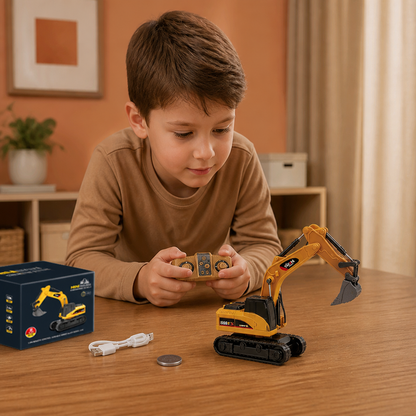1:64 Scale RC Construction Vehicles – Forklift, Excavator, Dump Truck & Bulldozer