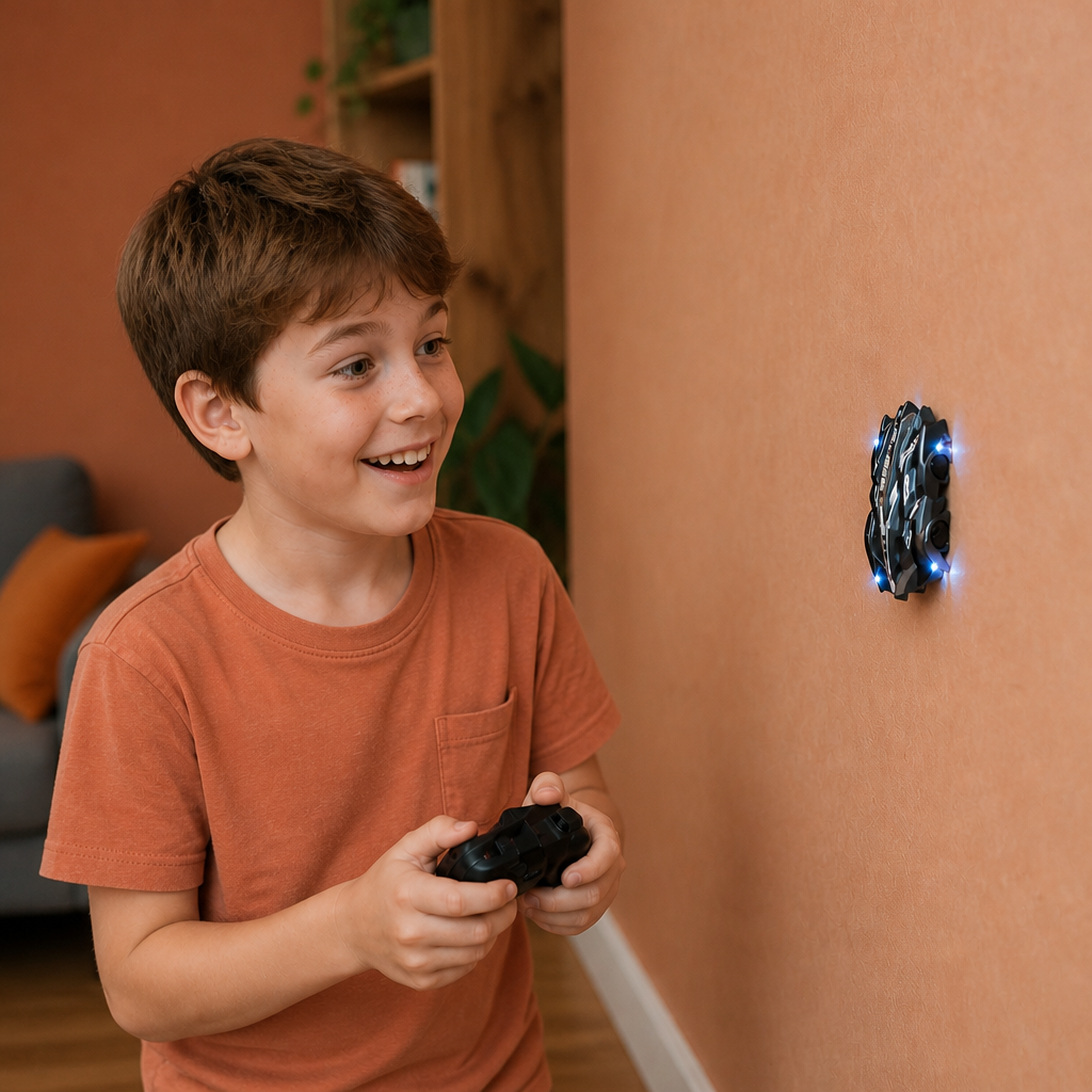 Remote Control Wall-Climbing Car with LED Lights
