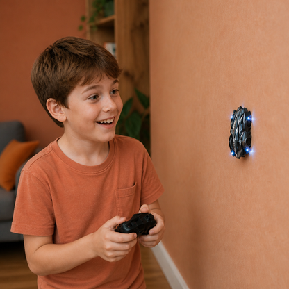 Remote Control Wall-Climbing Car with LED Lights