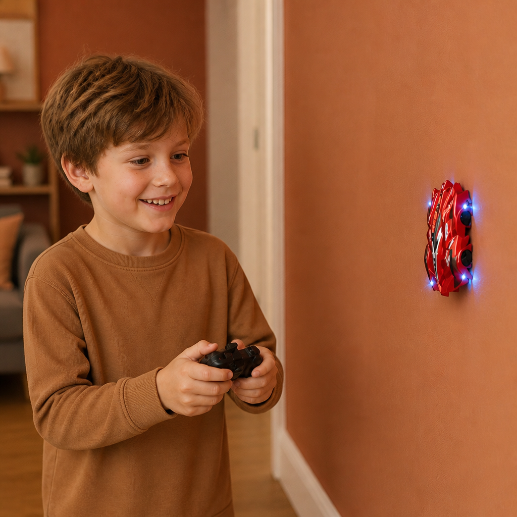 Remote Control Wall-Climbing Car with LED Lights