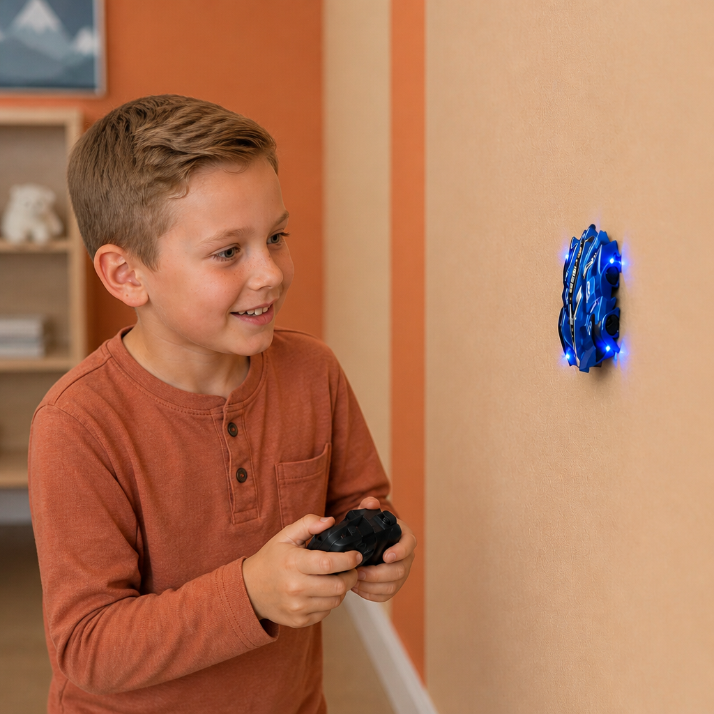 Remote Control Wall-Climbing Car with LED Lights