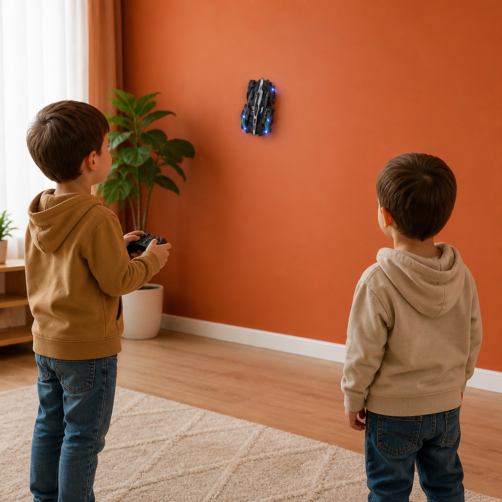Remote Control Wall-Climbing Car with LED Lights