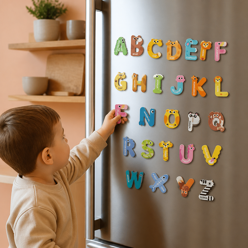 Animal Alphabet & Number Fridge Magnets – Kids’ Spelling and Learning Set