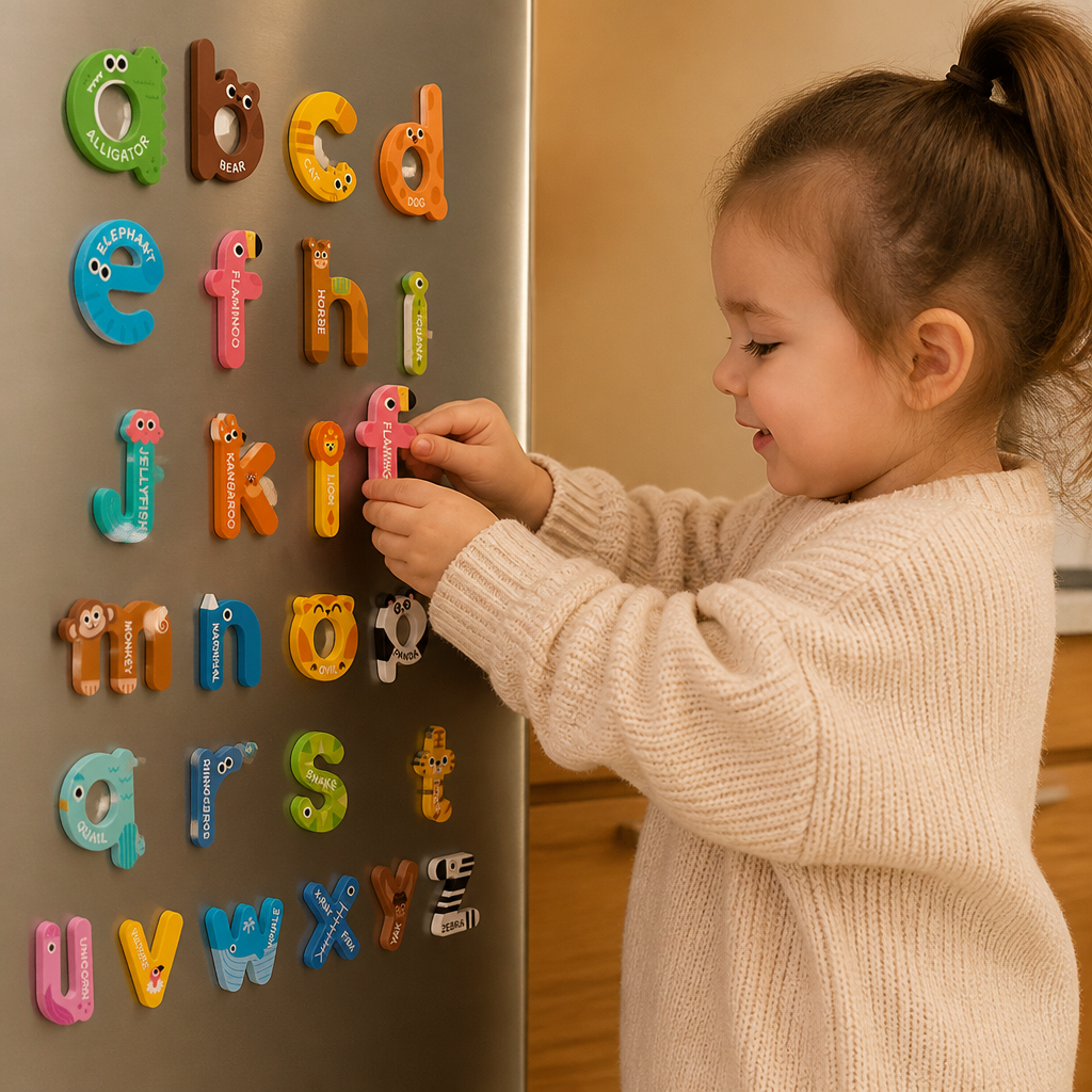 Animal Alphabet & Number Fridge Magnets – Kids’ Spelling and Learning Set