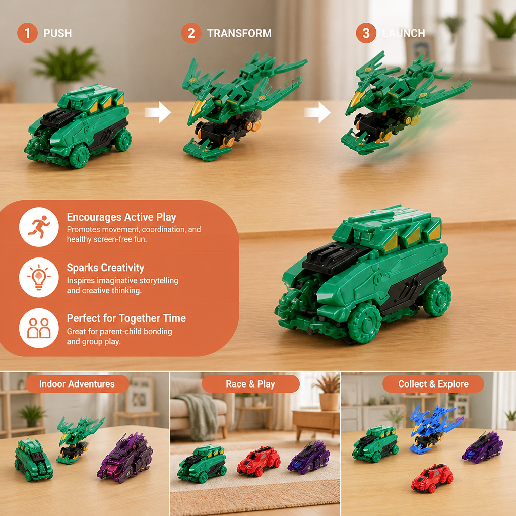 Jumping Transforming Racing Car Toy