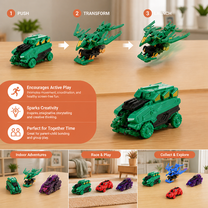 Jumping Transforming Racing Car Toy