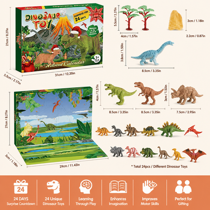 24-Day Dinosaur Toy Advent Calendar with Surprise Figures