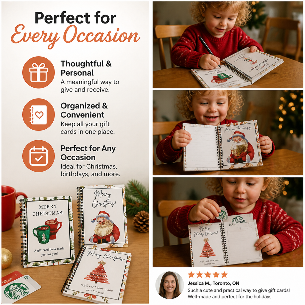 DIY Christmas Gift Card Book – Spiral-Bound Holiday Gift Organizer