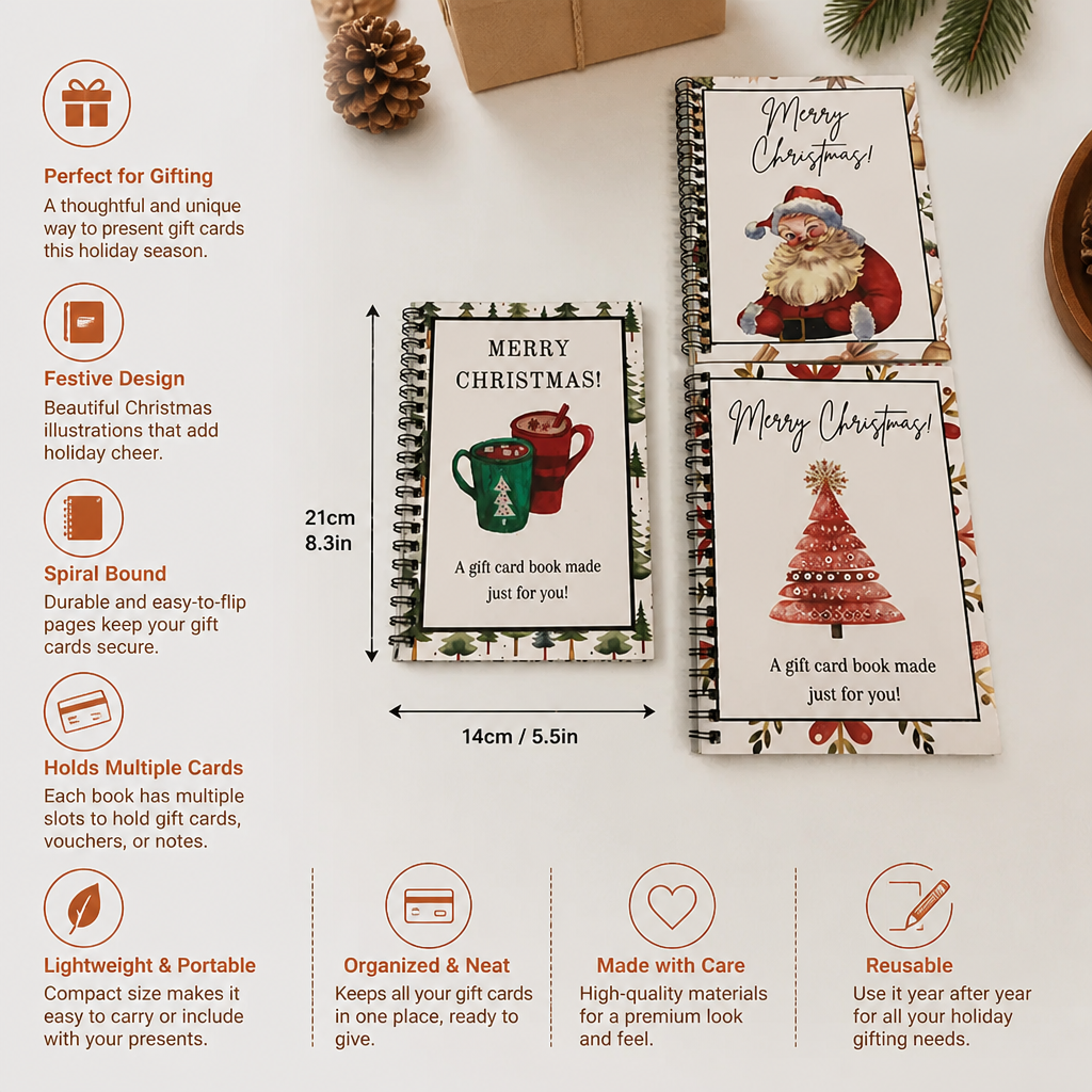 DIY Christmas Gift Card Book – Spiral-Bound Holiday Gift Organizer