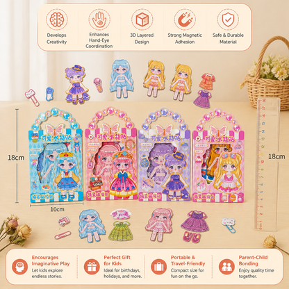 Princess Magnetic Dress-Up Set with 3D Stickers