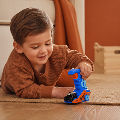 One-Click Monster Truck Launcher with Helmet & Handle Design
