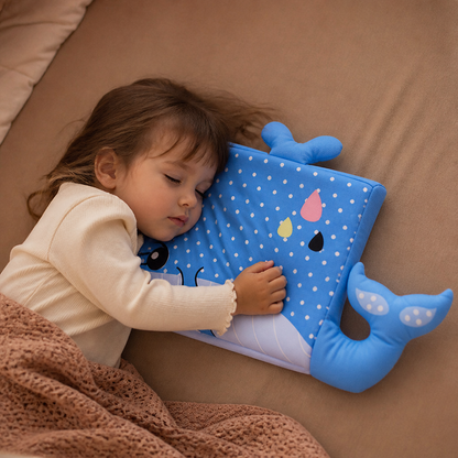 Calming Ergonomic Kids’ Pillow with Cartoon Animal Pillowcase
