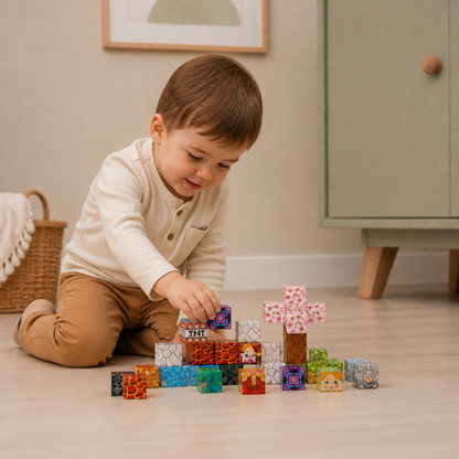 40-Piece Magnetic Building Blocks Set for Kids – Perfect for On-the-Go Fun