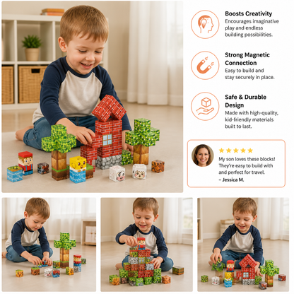 40-Piece Magnetic Building Blocks Set for Kids – Perfect for On-the-Go Fun